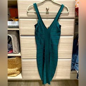 French Connection emerald green bandage dress (size 0)